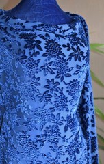 2.4 yd/ Vintage Mulberry Silk Velvet Devore Fabric Luxury Uzbek Oriental Textile