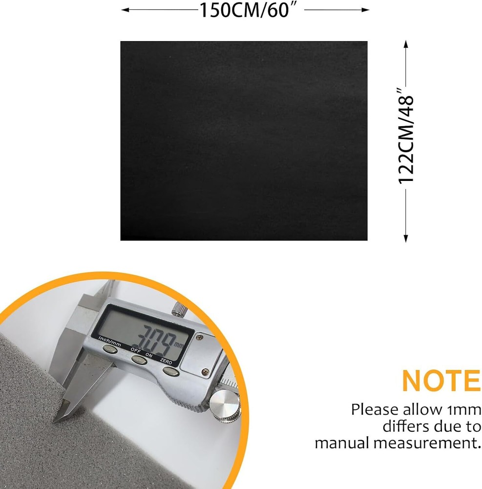 Black Suede Headliner Fabric Upholstery Material Backing Foam Roof Liner Retread