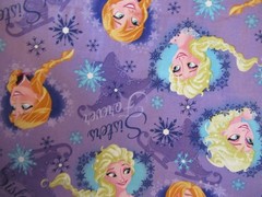 FROZEN FABRIC SISTERS ICE SKATING HEART FRAMED DISNEY FABRIC 30″ X 44″