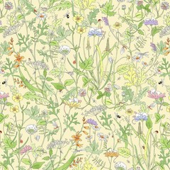 1/2 Yard Fabric – Mouseplay | Meadow – Butter by Anita Jeram by Clothworks