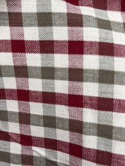 Lot of 54″ wide plaid cotton heavy large small check primitive yds red sage tan