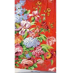9 Yds Floral Upholstery Fabric 54″ Wide Red Cottage core Botanical Garden Print