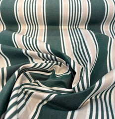 Sunbrella Aspen Green Stripe Performance Upholstery Outdoor Fabric By the yard