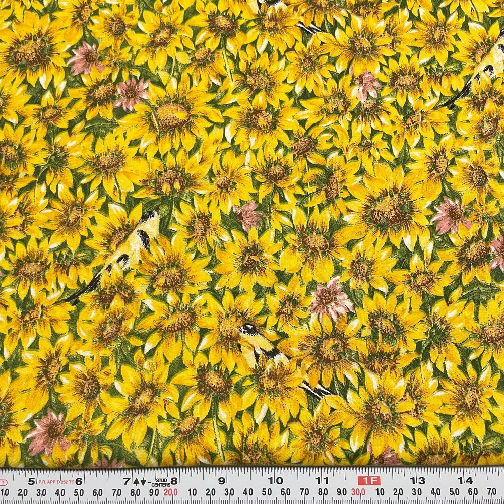 Vintage Florals & Birds Unbranded Cotton Fabric by the HALF YARD 18″ x 44″
