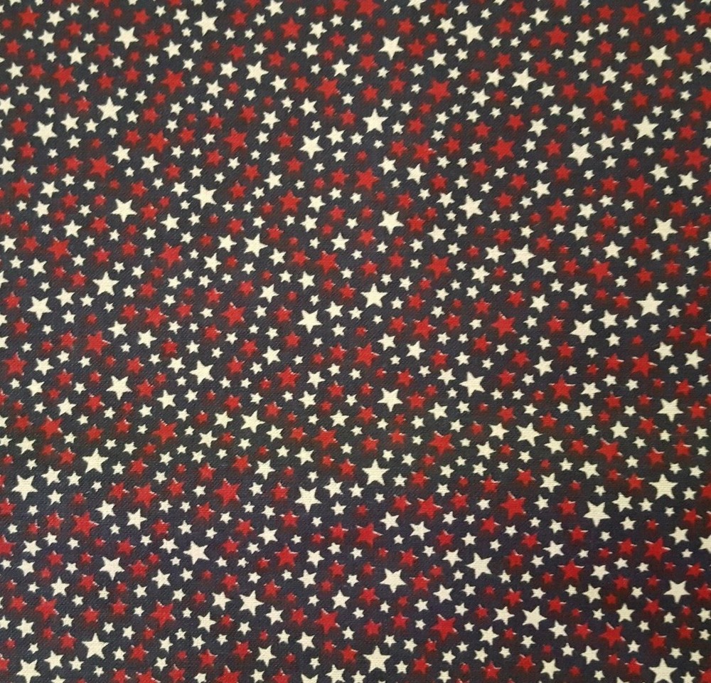 Stars BTY Fabric Tradition Dark Navy / Dark Red / Off-White