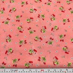 Strawberry Season Briar Hill Robert Kaufman Pink Cotton Fabric by the HALF YARD
