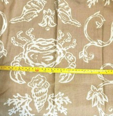 Sea Star Crab Coral Designer Upholstery Fabric Reversible 2-Side Brown Brige 27″