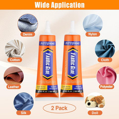 Fabric Glue Permanent 60ML Clear, Washable Clothes Repair Adhesive for Patches