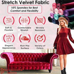 | Stretch Velvet Fabric | Luxury & Soft | Velvet Fabric | 60″ Wide Roll | 10% Sp
