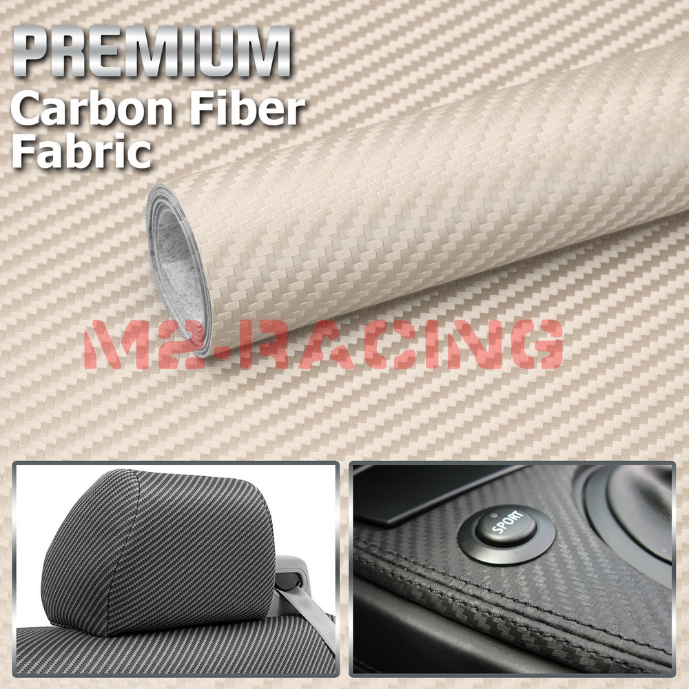 White Carbon Fiber Fabric Cloth Marine Vinyl 54″ Wide Plain Weave Upholstery