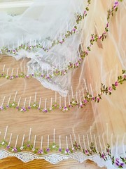 Floral Embroidered Organza Fabric for Sewing/Crafts/Bridal/55″ Wide