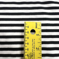 Jersey Black White 1/4″ Stripes R/P/S 60″ Wide Fabric Lot of 1 Yard & 25″ for $5