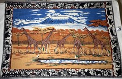 Large Fabric Panel 65″ X 46″ African Giraffes Twigs