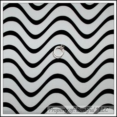 BonEful Fabric FQ Cotton Quilt Black White B&W Wavy VTG Stripe Clown Baby Harley