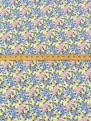 Scattered Floral Rayon Challis Fabric Summer Flowers Mod By the Yard