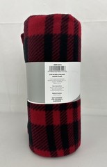 Joann Fabrics Lightweight Blizzard Fleece Luke Red & Black Buffalo Plaid 2 Yards