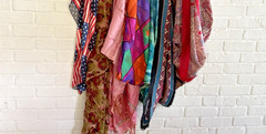 Scarf Lot Crafting Cutters DIY Sewing Vintage Fabric Mixed Materials Holes Stain
