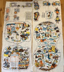 Vintage Cut Sew Panel 1970s Zoo Fish Bowl Rare Gem Unique