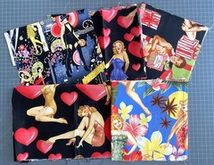 Alexander Henry PINUP MODELS Remnants Quilt Fabric Scrap Lot
