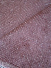 Peach Clay Terracotta Velvet Fabric with design Grid