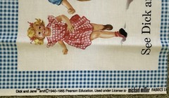 Dick and Jane Michael Miller Fabric Panel, 23” X 44”, OOP