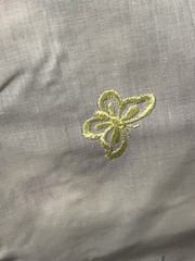 2.5 Yds Embroidered Butterfly Fabric Pastels Cotton 46in Wide VTG HTF