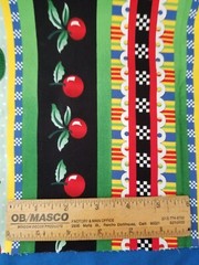 BARB’S KITCHEN Avlyn Fabrics POSSIBILITIES Cotton Spoons Rolling Pin Basket 38″