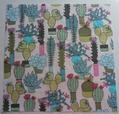 Fabric Cotton Pic A -Cactus Flowers- 1 Piece 10 3/8″ L x 10 1/2″ W Quilt Sewing