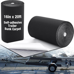 16In X 20Ft Black Boat Trailer Bunk Carpet with Adhesive, Marine