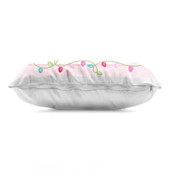 Pastel Pink Merry and Bright Red Print Zipper Polyester 20 In. X 14 In. Throw Pi