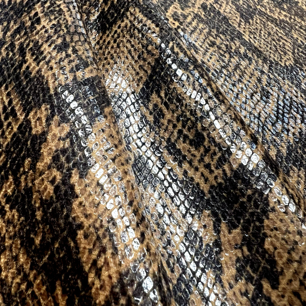 Snake Print Real Like Brown Poly 2 Way Stretch 60″ Wide Fabric Lot of 28″ for $5