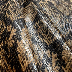Snake Print Real Like Brown Poly 2 Way Stretch 60″ Wide Fabric Lot of 28″ for $5