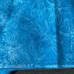 Fabric Traditions Fabric Turquoise Dragonflies 108” X 45 100% cotton #2401 2007