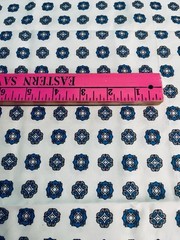 VTG Mid Century Geometric Teal Blue & Gray on White Retro Remnant 29″x26″
