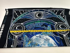 La Luna Moths Celestial Full Moon Phases Fabric Panel 36″ x 44″ Midnight Blue