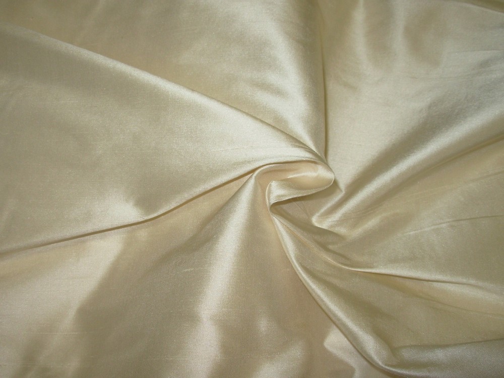 8 5/8 YDS 100% LUXURY SILK DUPIONI BISQUE DRAPERY UPHOLSTERY FABRIC FOR LESS