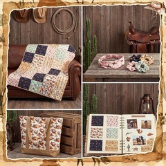 20 Precut 10”x10” Western Cowboy Fabric Squares – Ideal for Quilting Projects