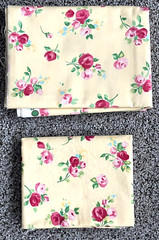 Robert Kaufman Fabrics Pink Roses on Yellow Background 5 Yards 27″W + CUT
