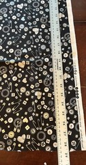 Fabric Lot Heavy on The Metal… Hardware 28”x44” Pins Buttons Hearts