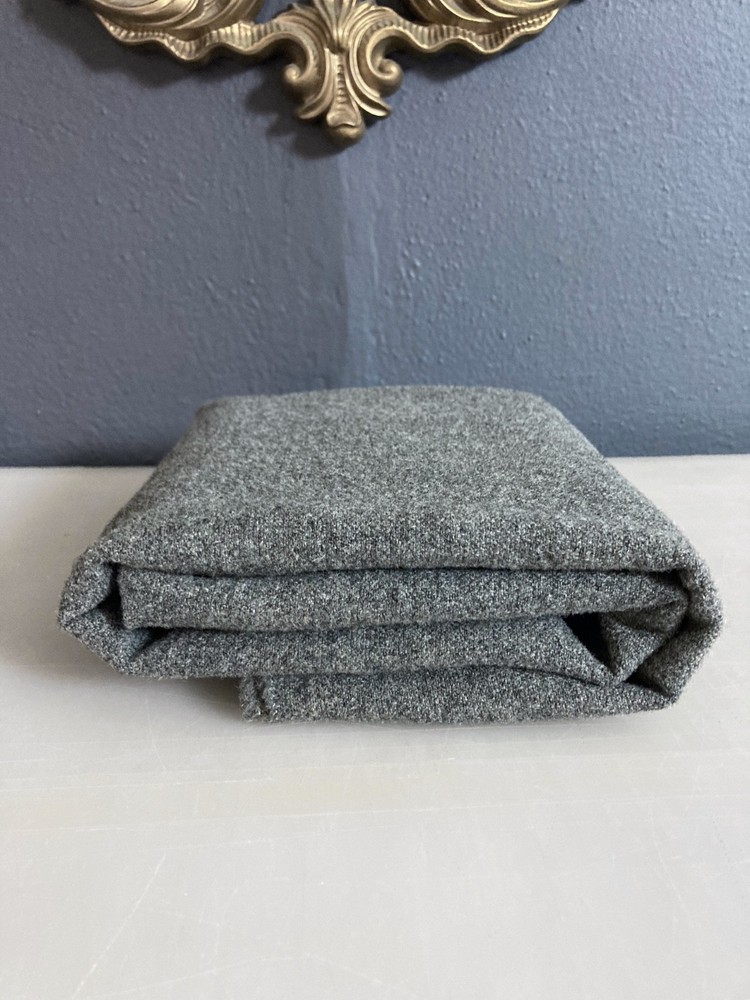 Heavyweight Charcoal Gray Wool 61″ Last Half Yard Left Craft Project
