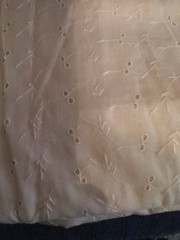 COTTON FABRIC LOT – LIGHTWEIGHT OFF-WHITE/CREAM FLORAL TEXTURED EYELET