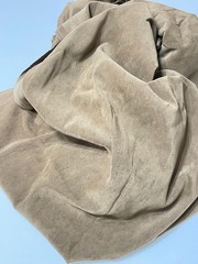 Vintage Light Weight Coffee Brown Micro Suede Woven Soft Brush Twill Warp Grain