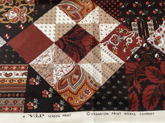 Fabric vintage VIP Cranston quilt brown material 44“ x 35“ remnant rare HTF