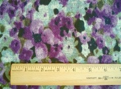 Purple Multi Floral Print Polyester Blend Knit Fabric 2 Yds x 60 inch wide piece