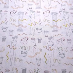 Greek Roman Muse Cream 58″ By The Yard Light Airy Cotton Poly Pillow Fabric