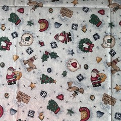 Christmas Items Tossed All over on Light Beige Fabric BTY – VINTAGE