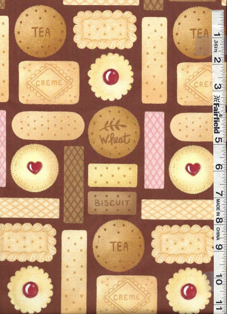Brown Coffee Talk Butter Cookies by Paintbrush Studios bty