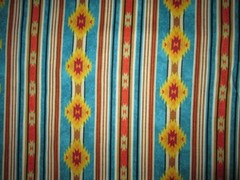 Navajo Stripes Diamond Golden Yellow Orange Blue Cotton Fabric FQ