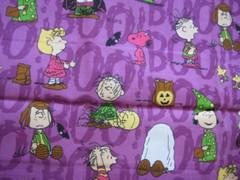 Peanuts 2001 Halloween BOO Fabric 2 Pieces 24 x 44 / 36 x 44 in.