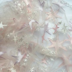 Lace Fabric Star Embroidery Tulle Lace Fabric Material DIY Bridal Wedding Dress